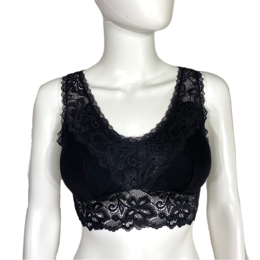 Cakye Women’s Lace Sleep Bra Black